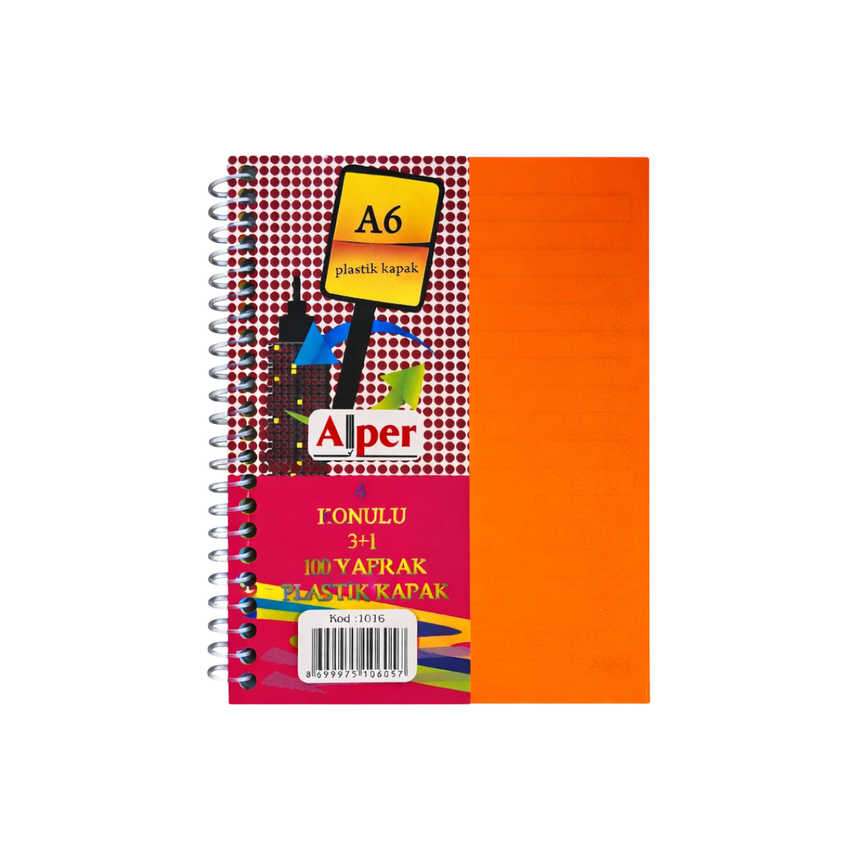 ALPER 3+1 A6 NOT DEFTERİ 12 Lİ