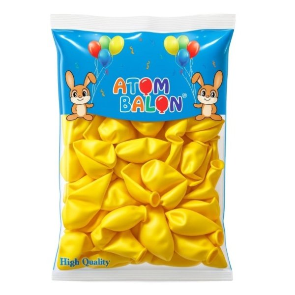 ATOM METALİK SARI BALON