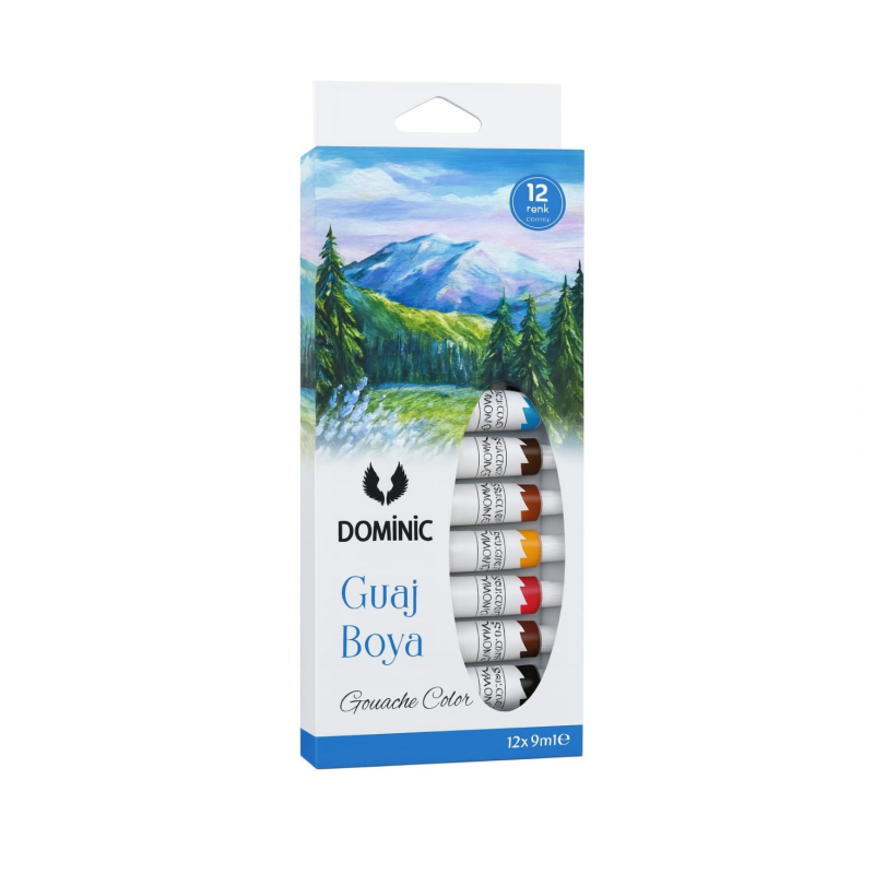 DOMİNİC GUAJ BOYA TÜP 12 Lİ