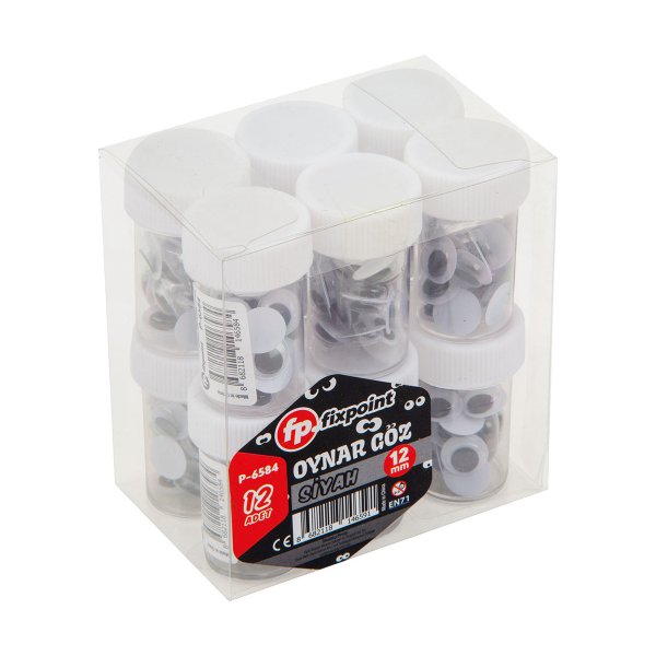 FİXPOİNT SİYAH OYNAR GÖZ 12 Lİ