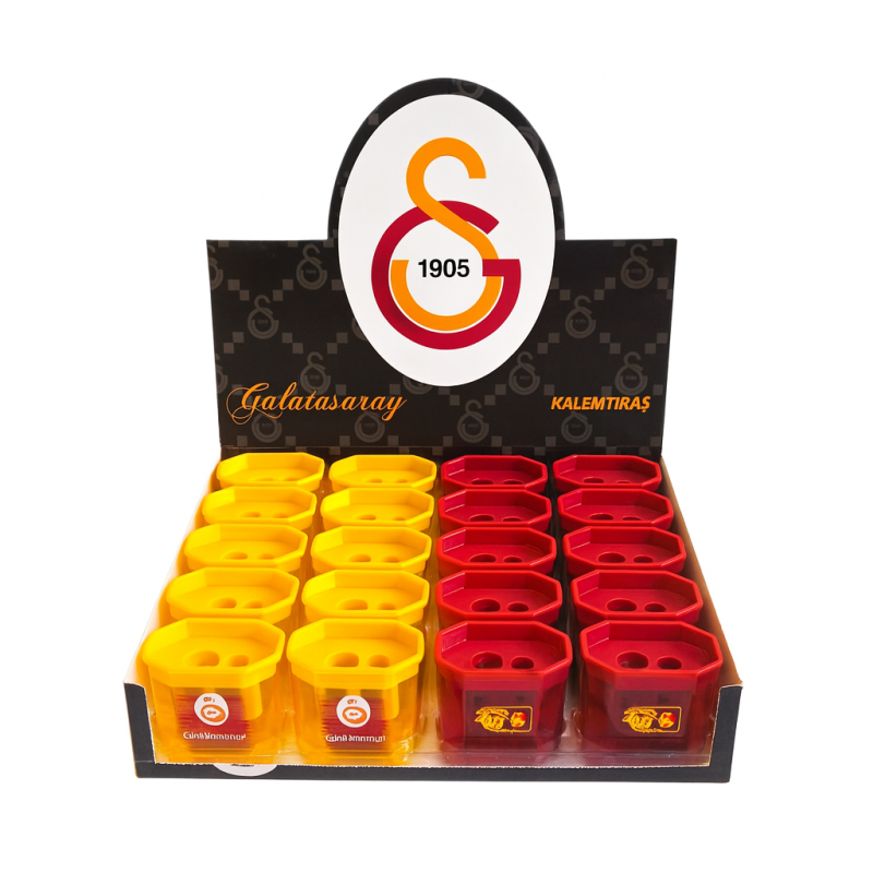 GALATASARAY ÇİFT BIÇAKLI DİKDÖRTGEN KALEMTRAŞ 24 LÜ