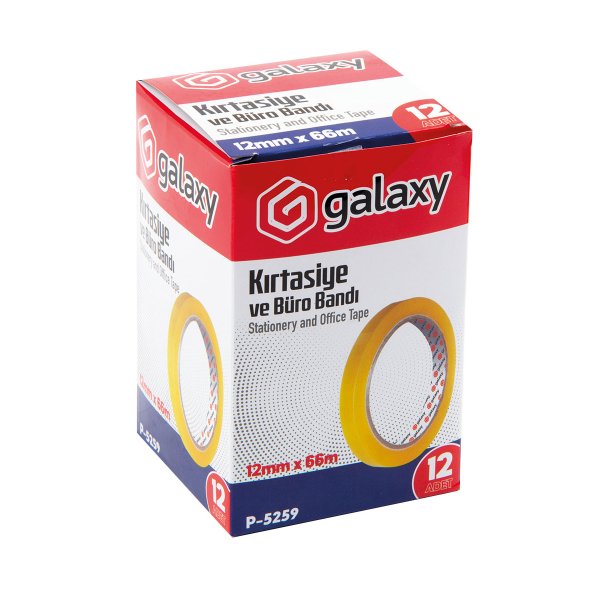 GALAXY 12 MM x 66 KIRTASİYE VE BÜRO BANDI 12 Lİ
