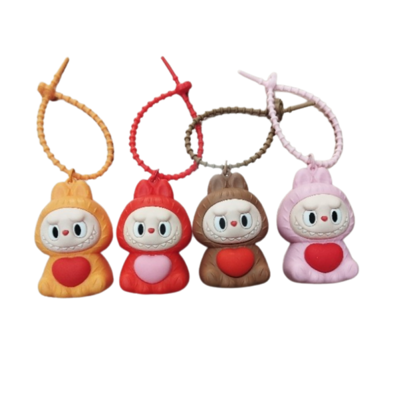 LABUBU KALP ATIŞLI ANAHTARLIK 24 LÜ