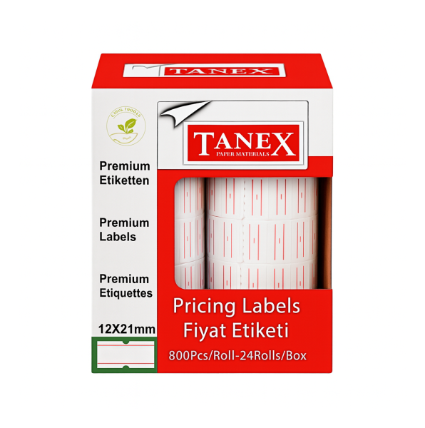 TANEX FİYAT ETİKETİ BEYAZ 6 RULO
