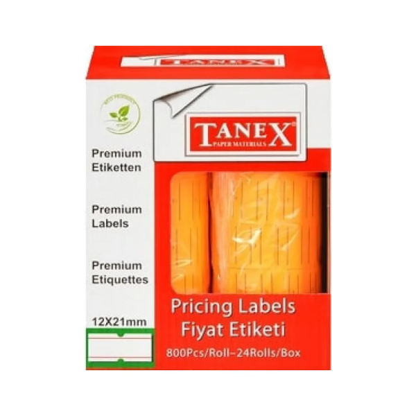 TANEX FİYAT ETİKETİ KOYU TURUNCU 6 RULO