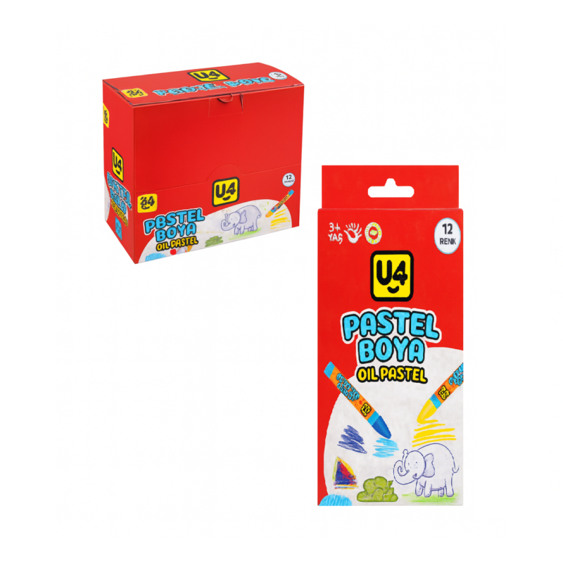 U-4 PASTEL BOYA 12 RENK 12 Lİ