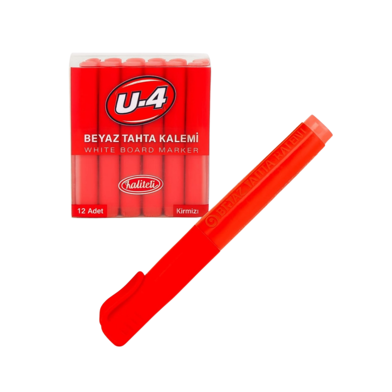 U-4 TAHTA KALEMİ KARTUŞLU KIRMIZI 12 Lİ