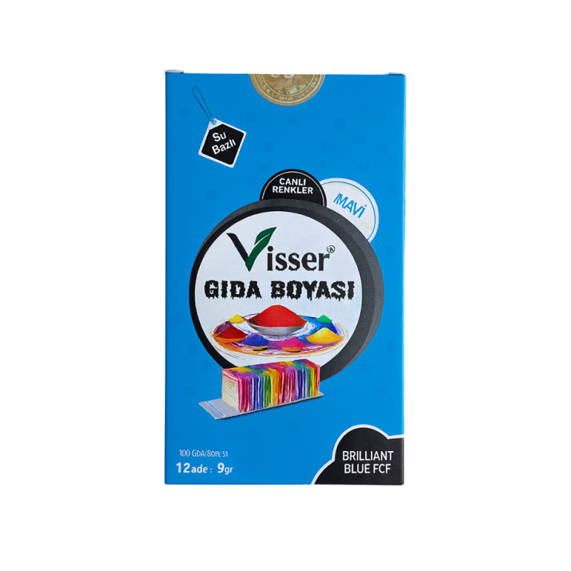 VİSSER GIDA BOYASI MAVİ 9 GR x 12 ADET