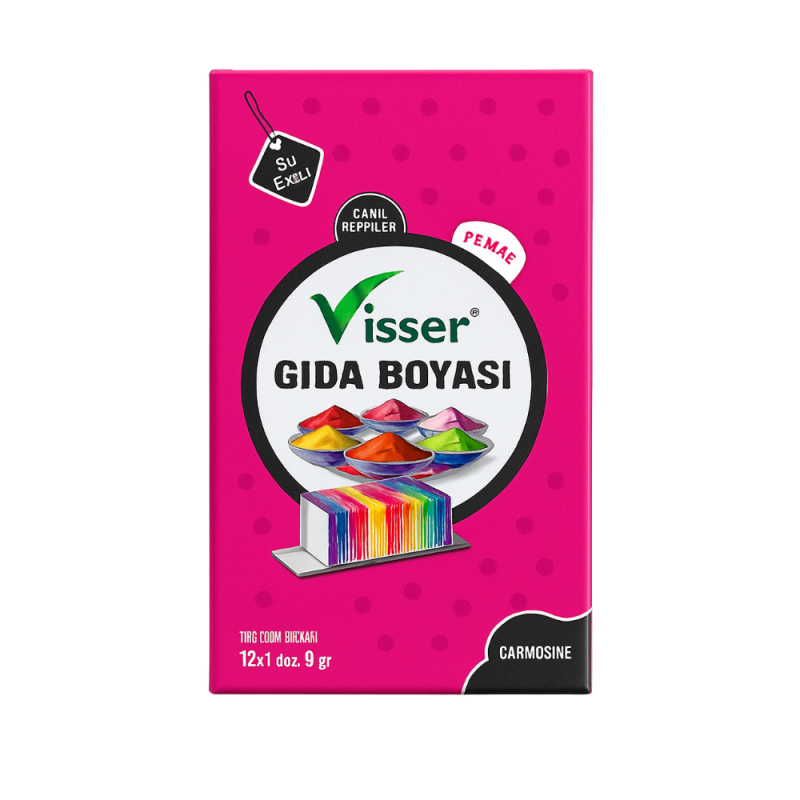 VİSSER GIDA BOYASI PEMBE 9 GR x 12 ADET