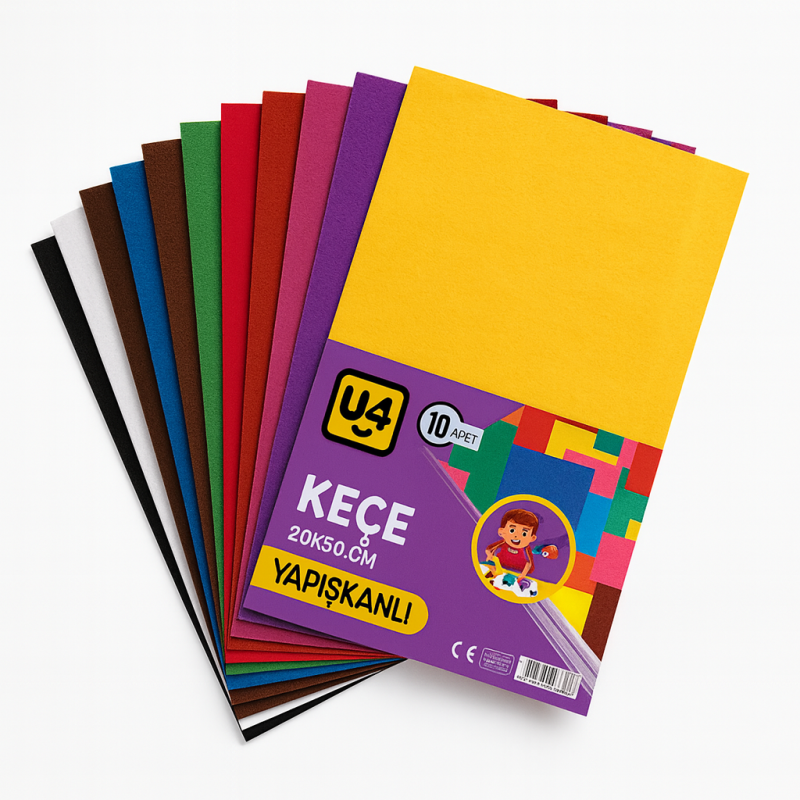 U-4 KEÇE A4 YAPIŞKANLI 10 RENK