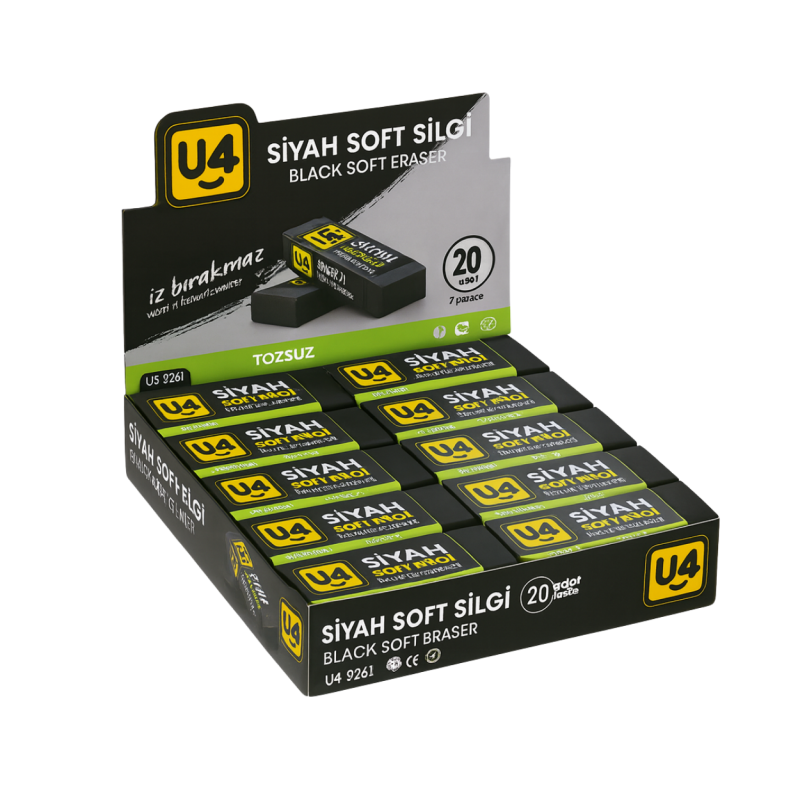 U-4 SİLGİ SİYAH 20 Lİ