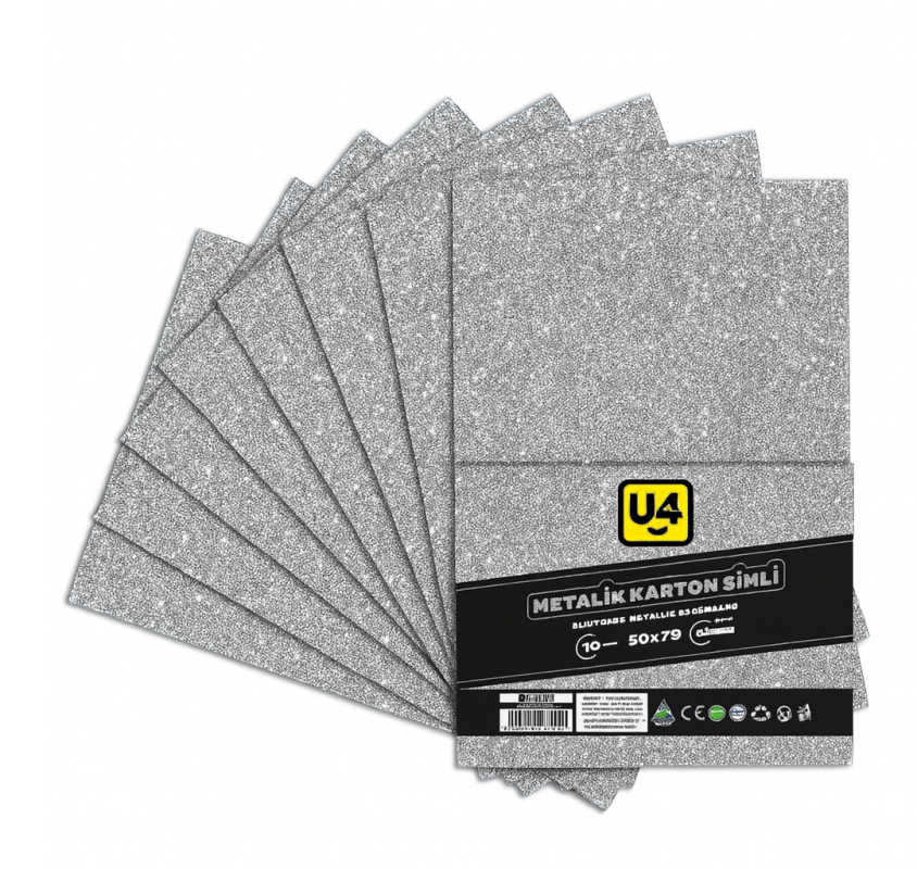 U-4 FON KARTONU SİMLİ SİLVER 50x70 10 LU