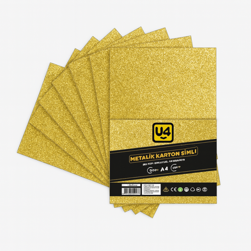 U-4 FON KARTONU SİMLİ GOLD A4 10 LU