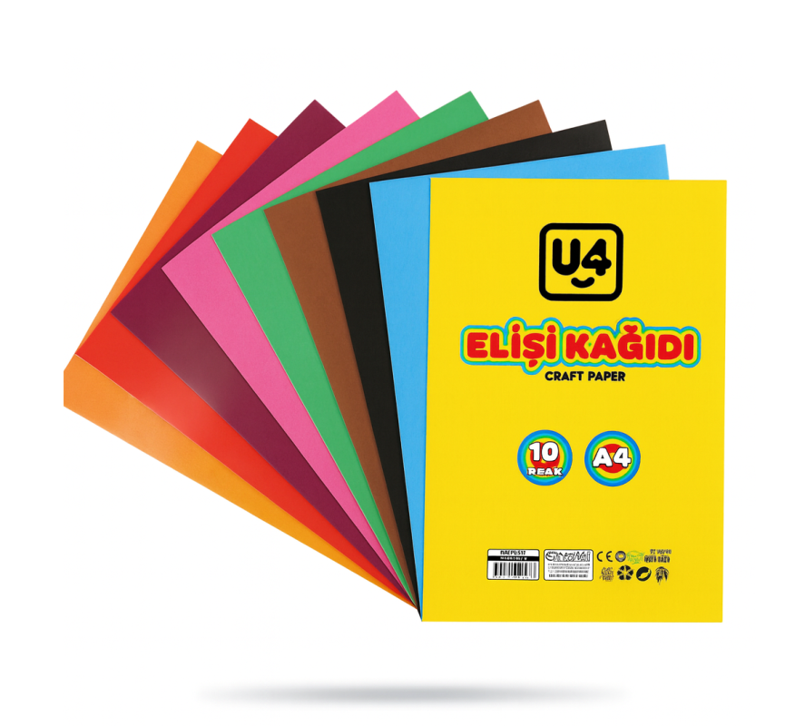 U-4 ELİŞİ KAĞIDI 10 RENK KUŞE KARIŞIK
