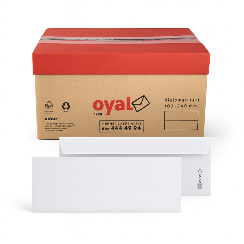 OYAL DİPLOMAT ZARF PENCERESİZ 90 GR 500 LÜ