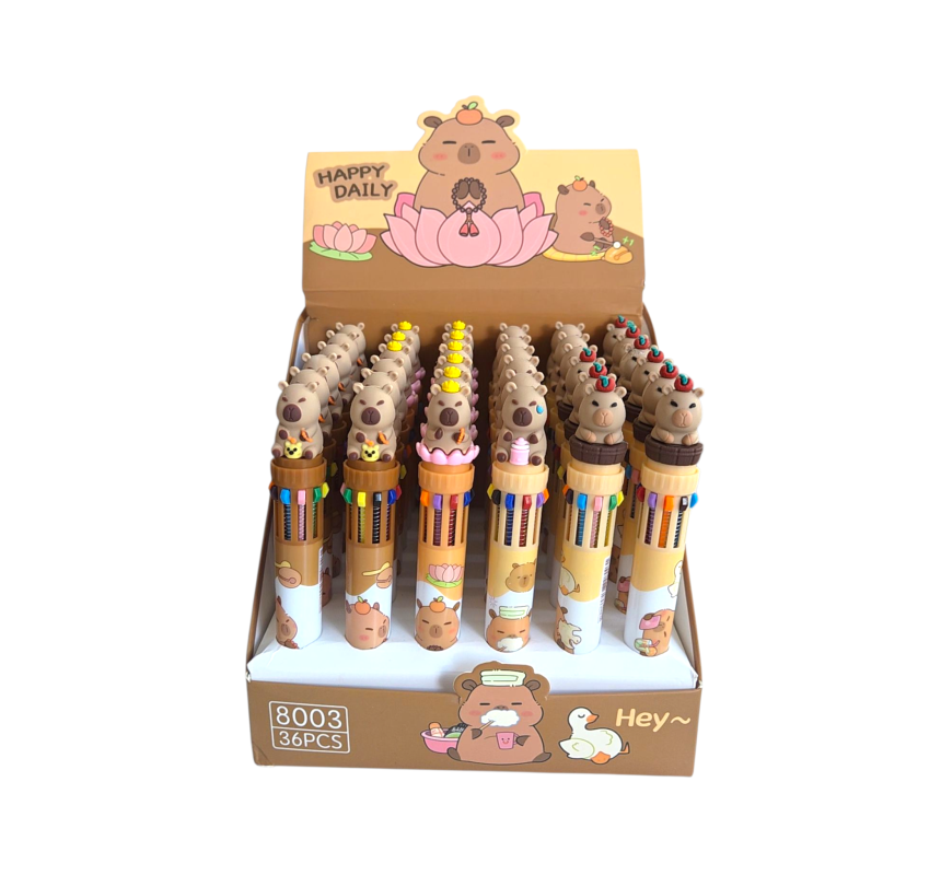 CAPYBARA 10 RENK TÜKENMEZ KALEM 36 LI