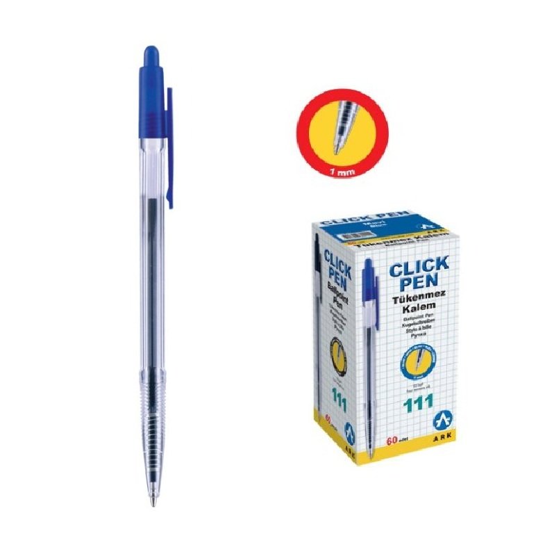 ARK TÜKENMEZ KALEM BASMALI MAVİ 60 LI