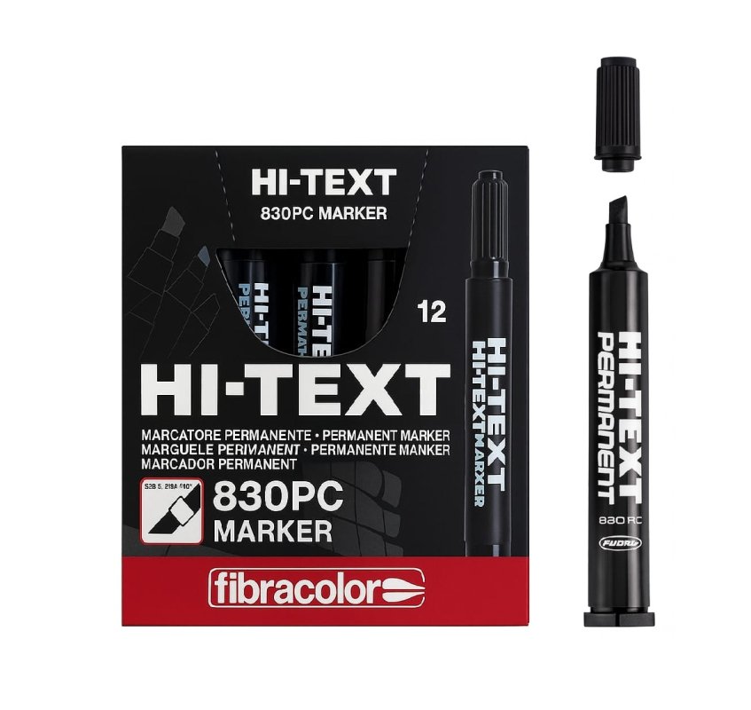 Hİ-TEXT KOLİ KALEMİ SİYAH KESİK UÇ 12 Lİ