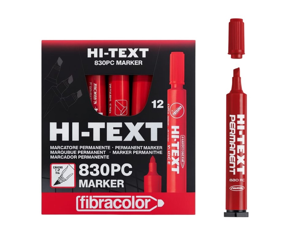 Hİ-TEXT KOLİ KALEMİ KIRMIZI KESİK UÇ 12 Lİ