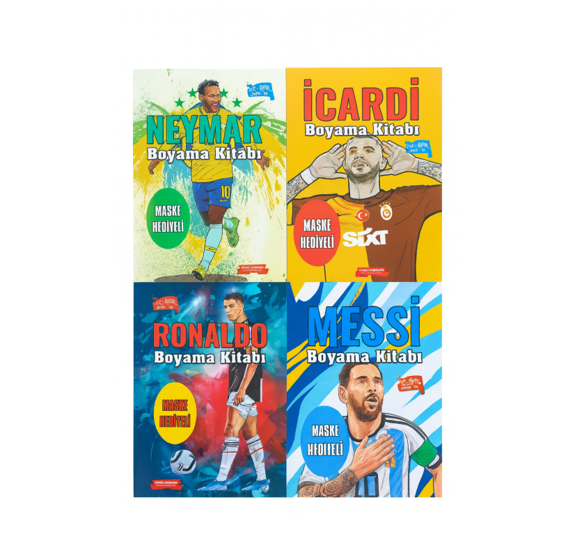 FUTBOLCULAR BOYAMA KİTABI MASKE HEDİYELİ 5 Lİ