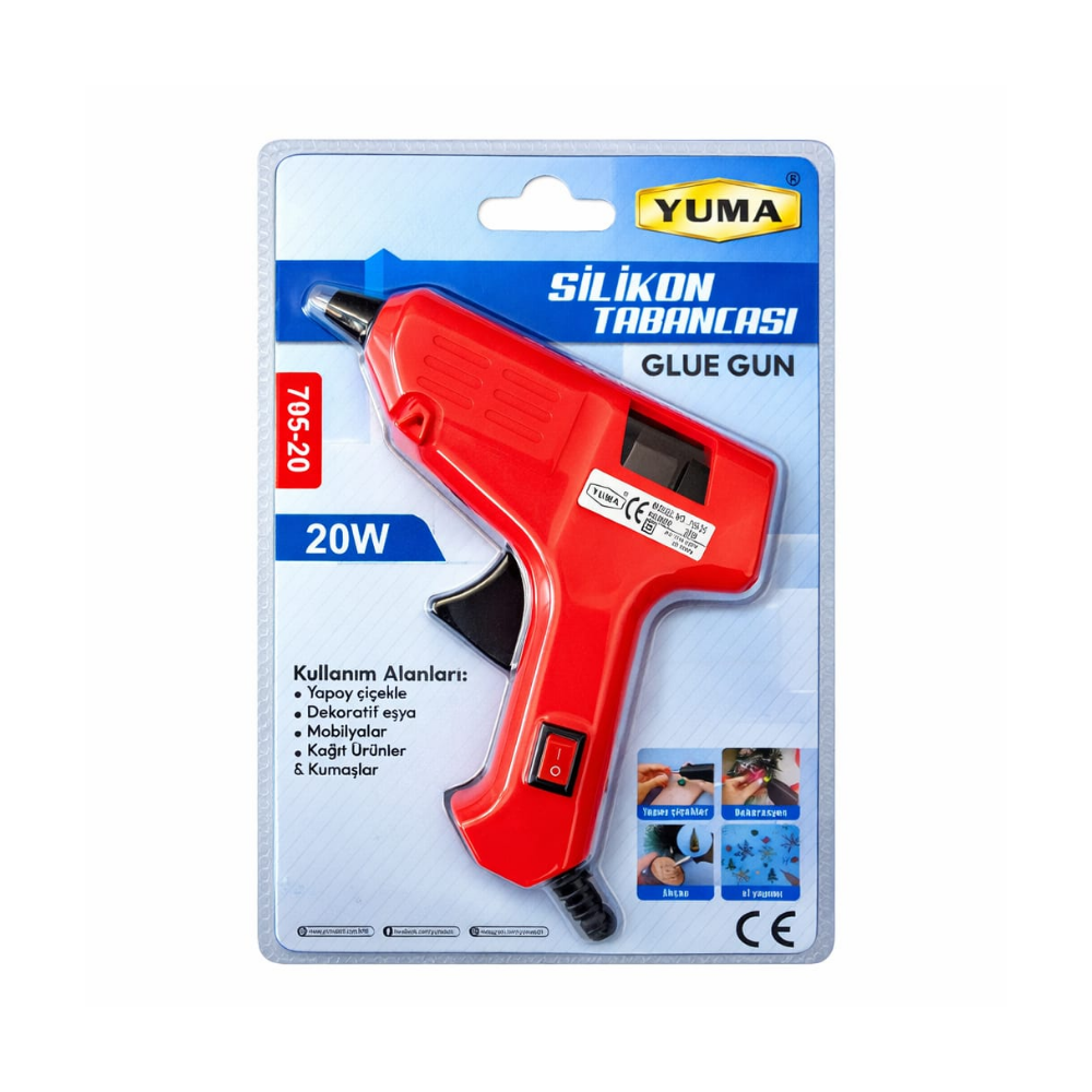 YUMA SICAK SİLİKON TABANCASI DÜĞMELİ DÜĞMELİ