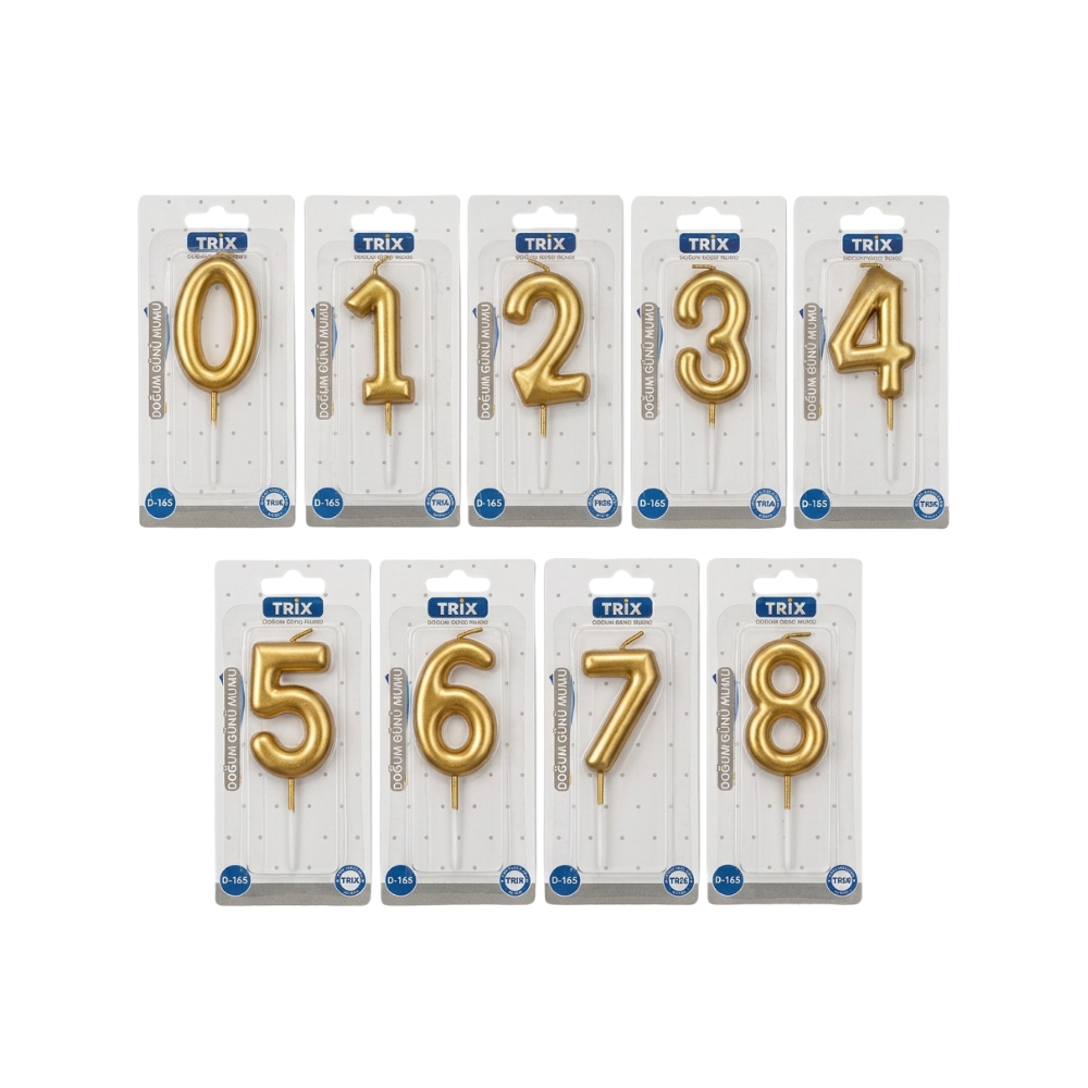 DOĞUM GÜNÜ MUMU RAKAM GOLD 36 LI D-145
