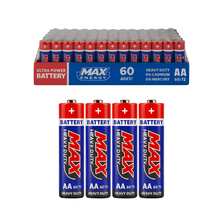 MAX ENERGY PİL PVC İNCE 60 LI MAX-0637