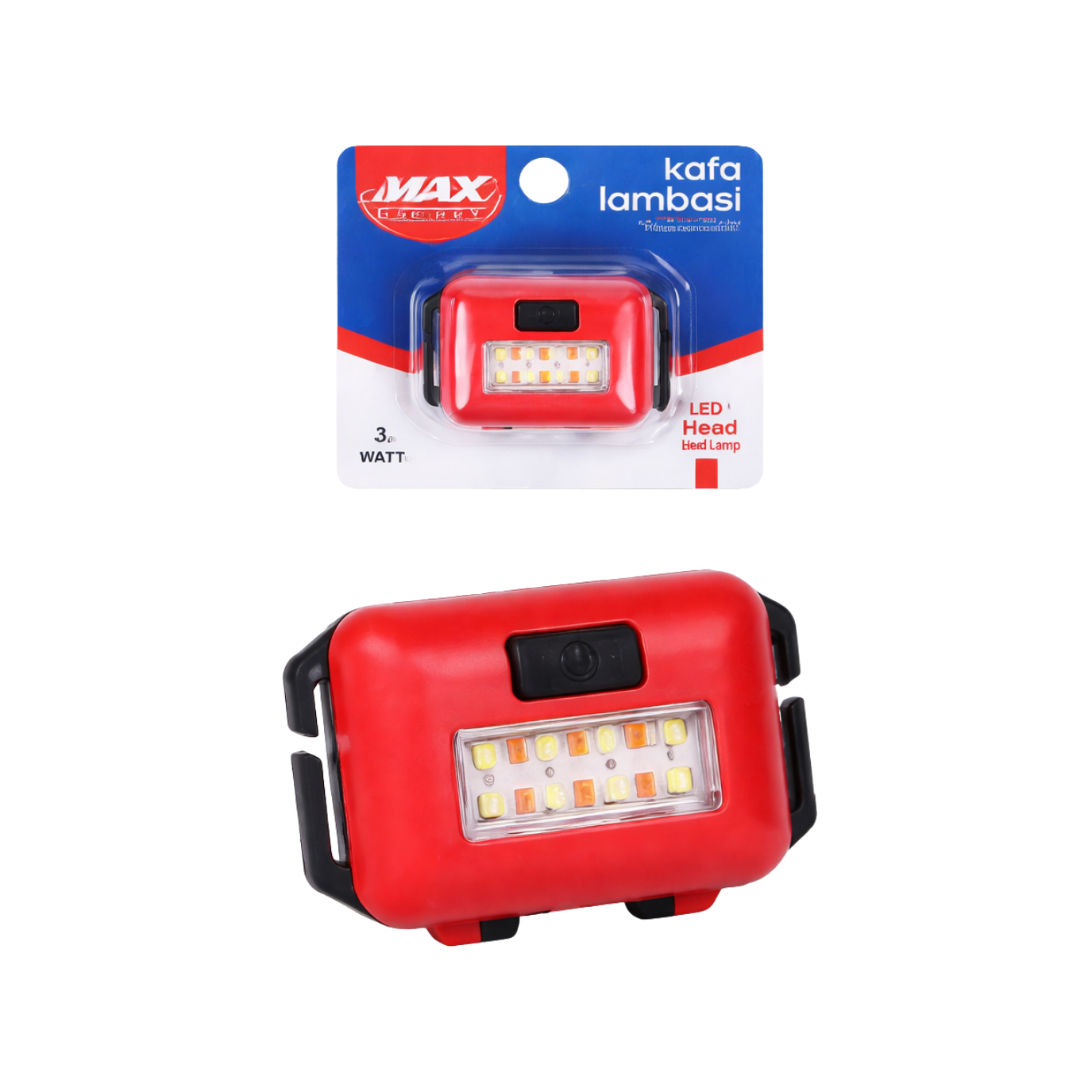 MAX KAFA LAMBASI KIZIL LED 3 WATT MAX-3147