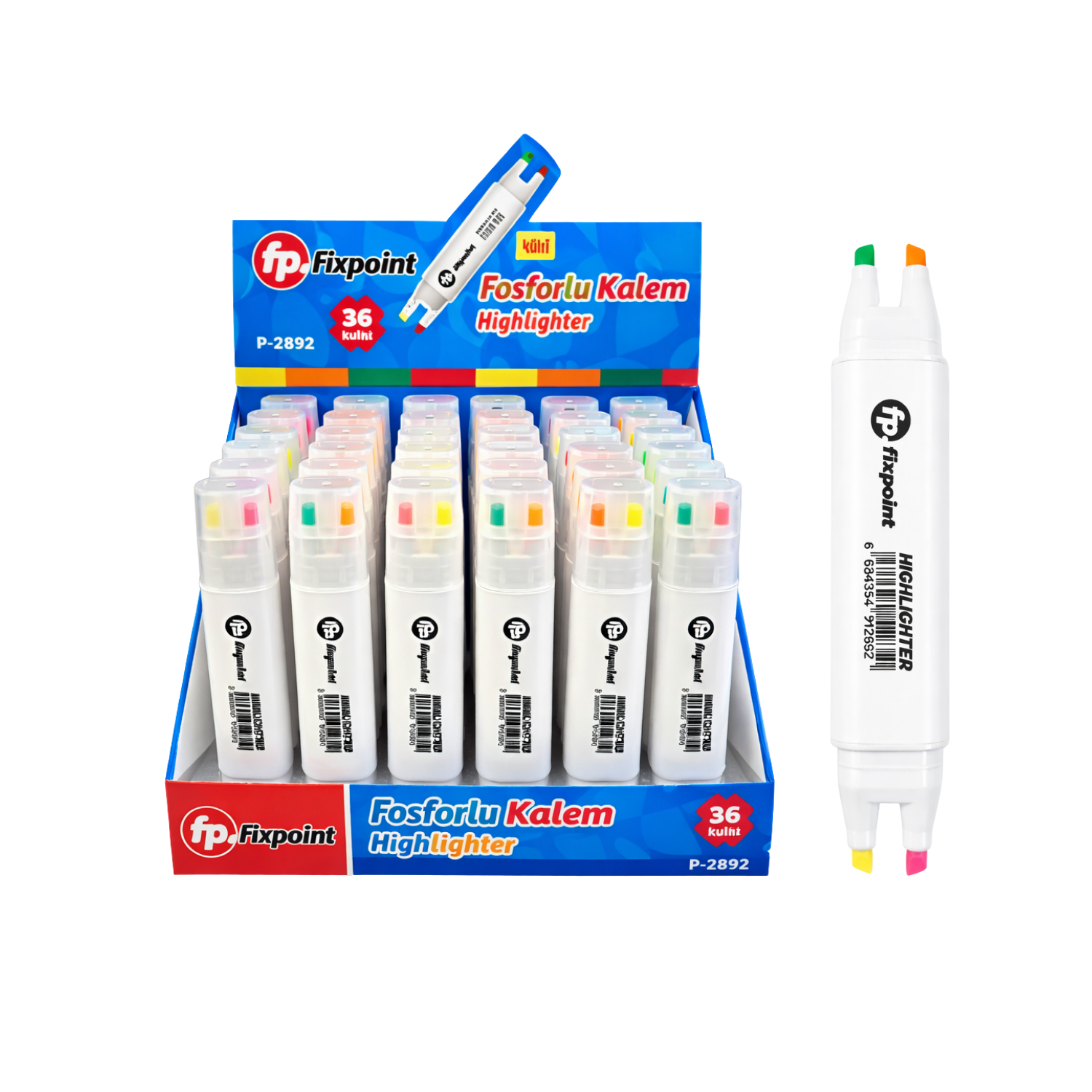 FixPoint Fosforlu Kalem Dört Uçlu 36 lı P-2892