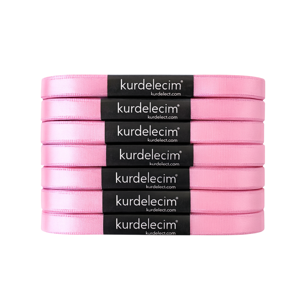 KURDELECİM 10 MM - 10 MT PEMBE KURDELE 10 LU