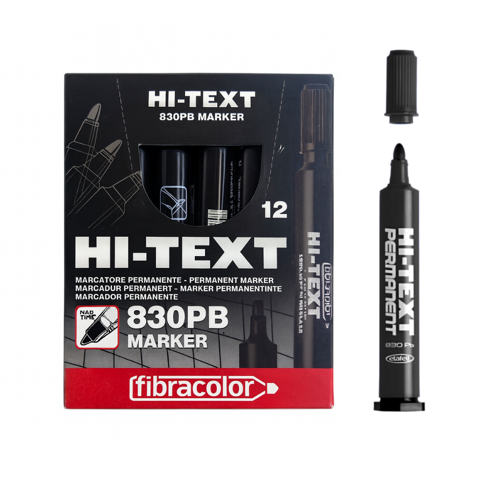 HI-TEXT KOLİ KALEMİ YUVARLAK UÇ SİYAH 12 Lİ