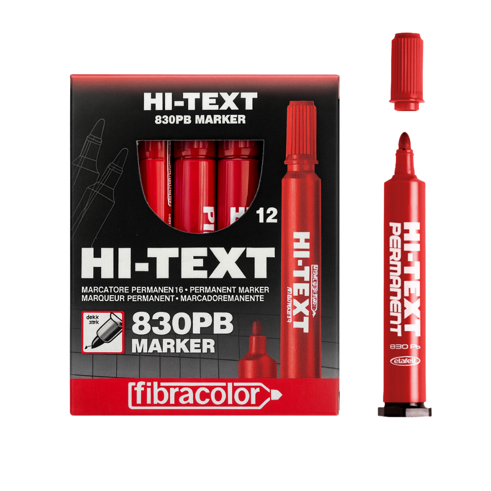 HI-TEXT KOLİ KALEMİ YUVARLAK UÇ KIRMIZI 12 Lİ