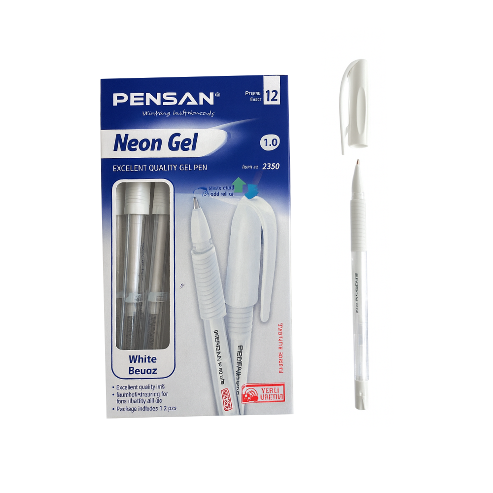 PENSAN NEON JEL KALEM BEYAZ 12 Lİ