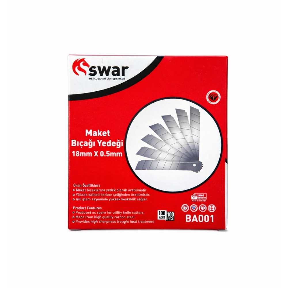 SWAR MAKET BIÇAĞI YEDEĞİ 18 MM 10 LU