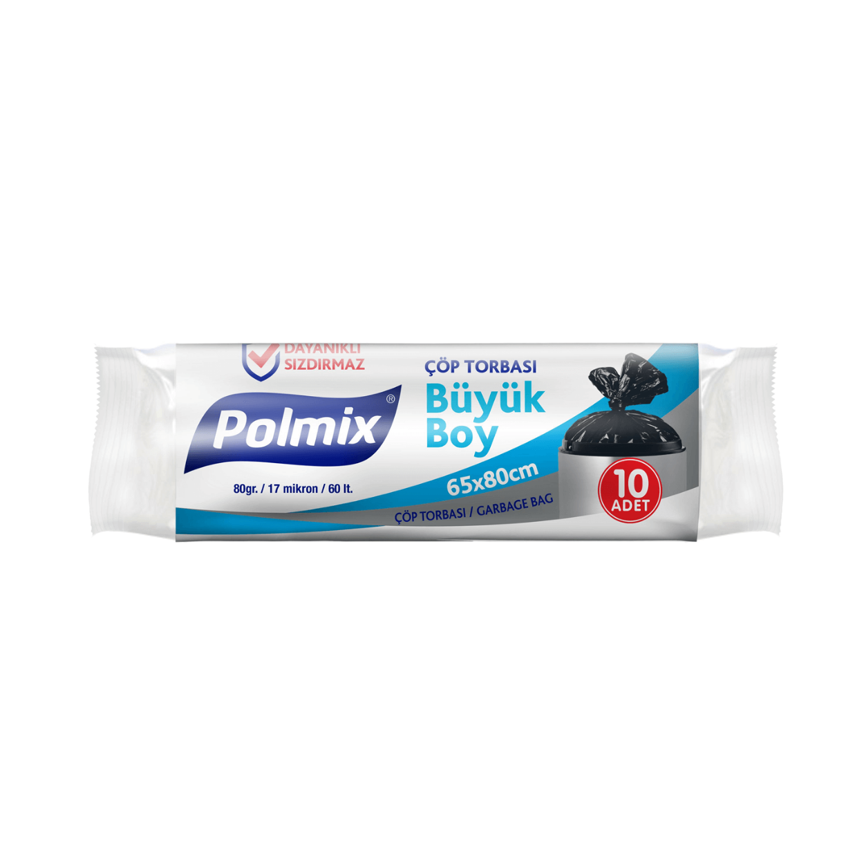POLMİX BÜYÜK ÇÖP POŞETİ 65X80 CM 10 LU