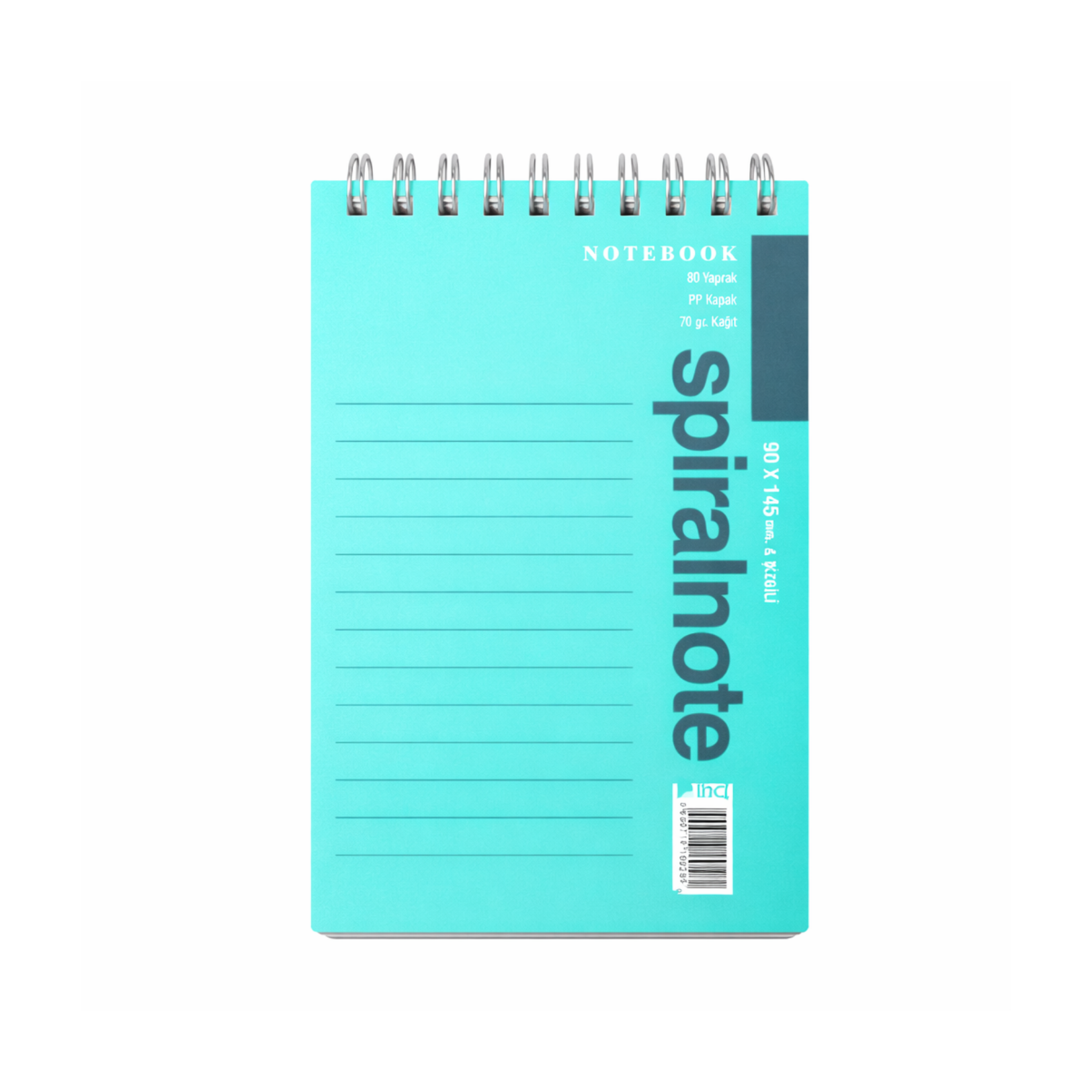 İNCİ PP KAPAK ÇİZGİLİ ÜSTTEN SPRALLİ 90X145 MM 6 LI