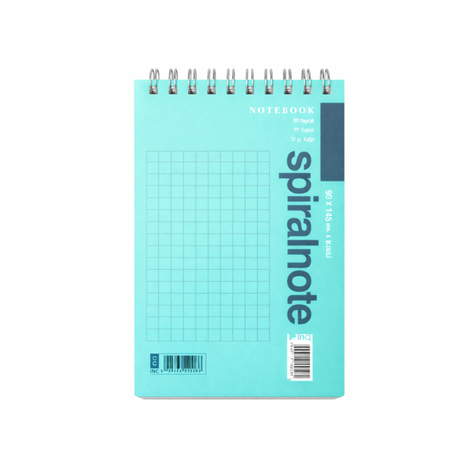 İNCİ PP KAPAK KARELİ ÜSTTEN SPRALLİ 90X145 MM 6 LI