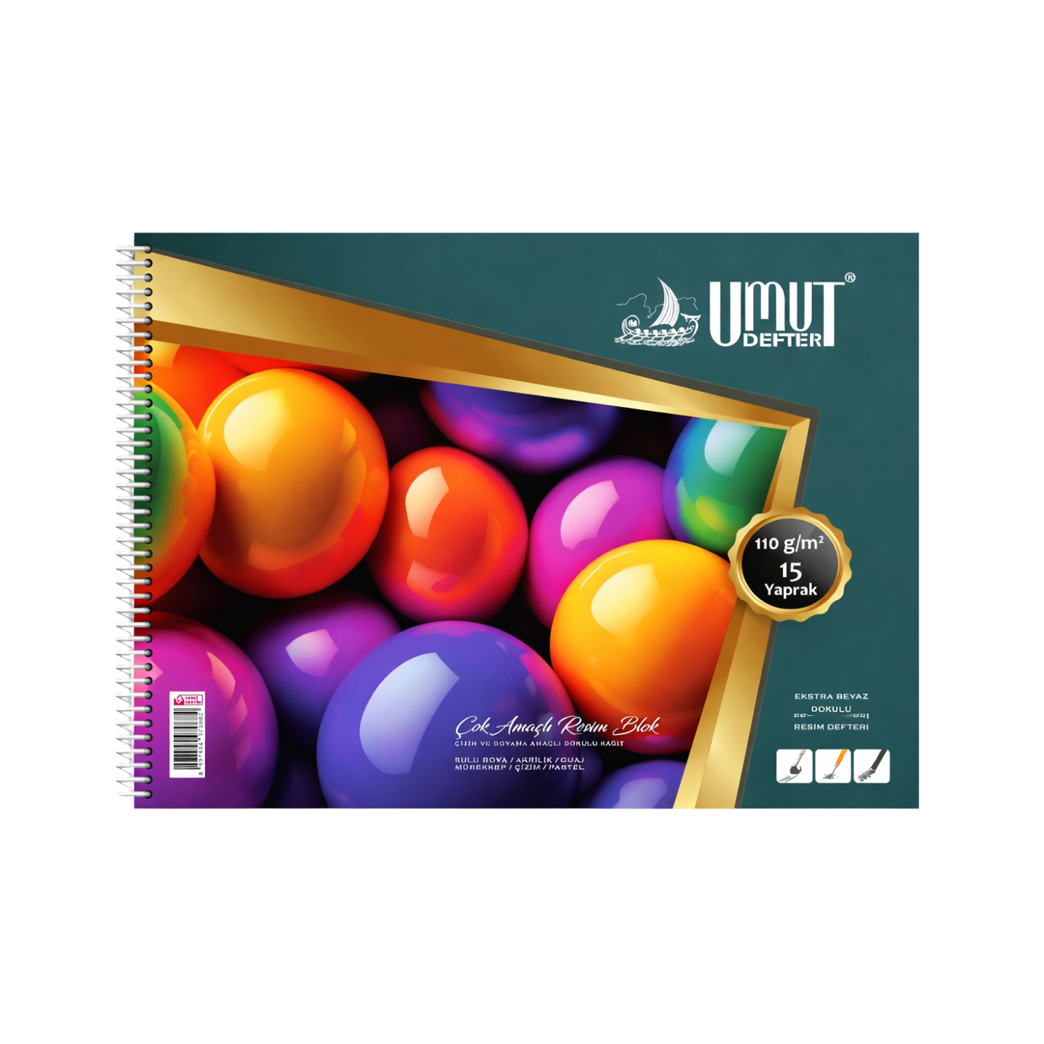 U DEEP KK KAPAK SPİRALLİ RESİM 24,3*33,5 25 YP. *80 GR 120 Lİ