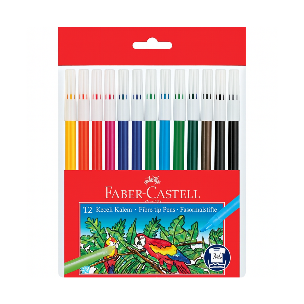 FABER CASTELL KEÇELİ BOYA KALEMİ 12 RENK