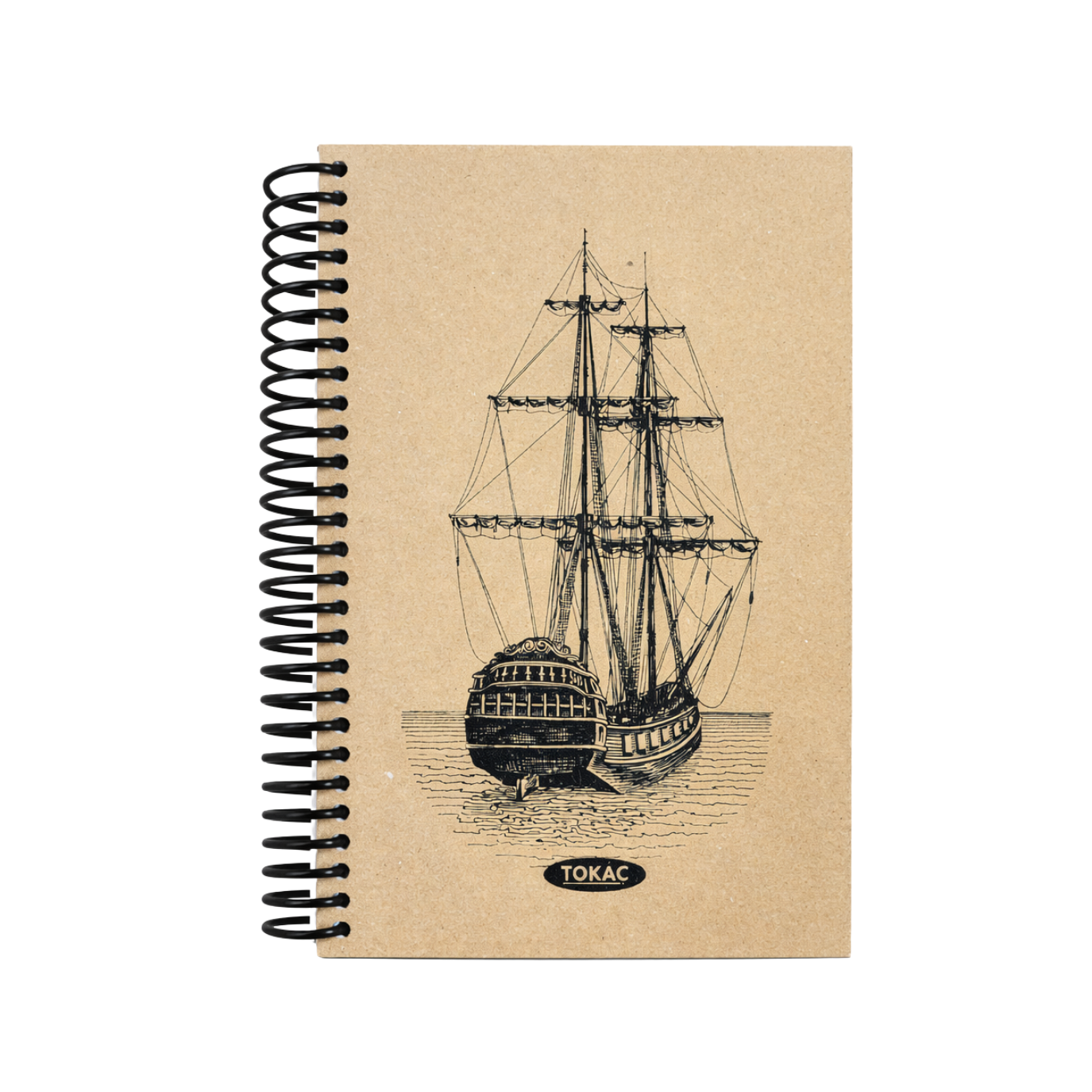 TOKAÇ SERT KAPAK KRAFT KARELİ DEFTER 16X23 100 YPR