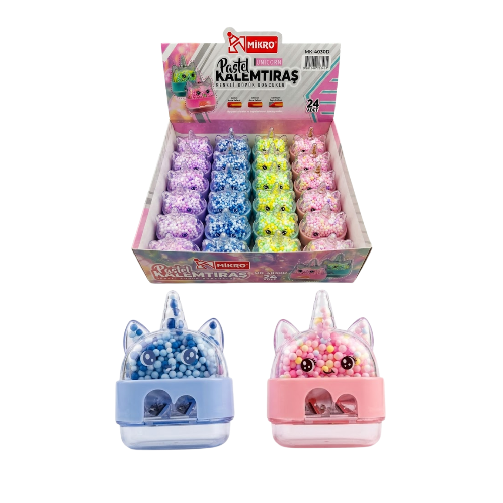 MİKRO KALEMTRAŞ PASTEL UNİCORN 24 LÜ MK-4030D
