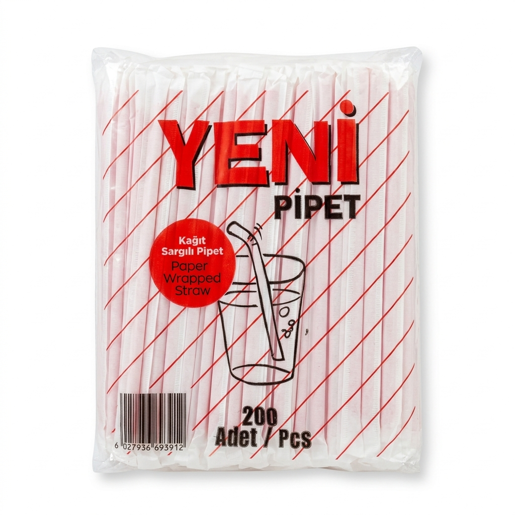 YENİ PİPET KAĞIT SARGI DÜZ 200 LÜ