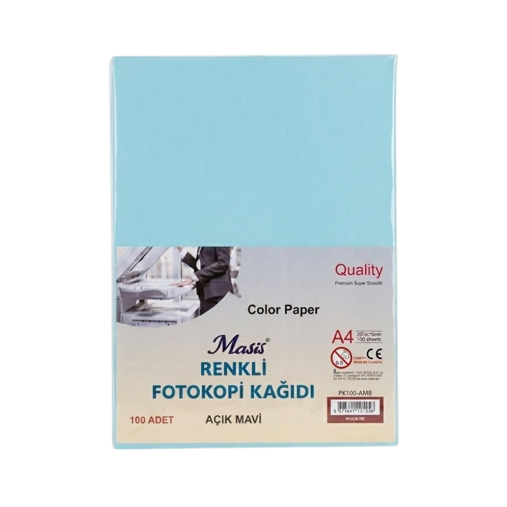 MASİS AÇIK MAVİ RENKLİ FOTOKOPİ KAĞIDI 100 LÜ