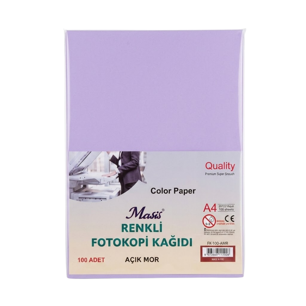 MASİS AÇIK MOR RENKLİ FOTOKOPİ KAĞIDI 100 LÜ