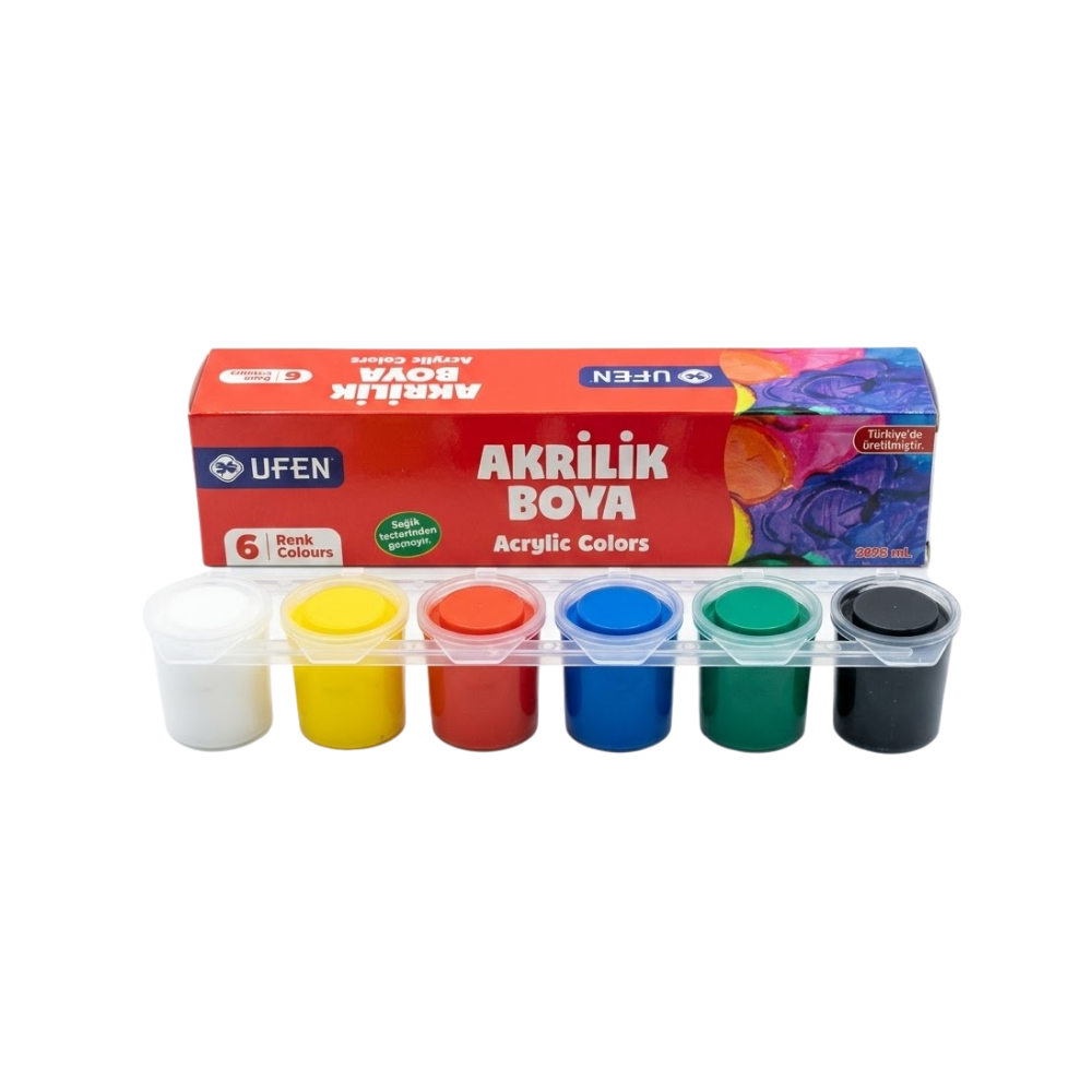 UFEN AKRİLİK BOYA 6 RENK 25 MM