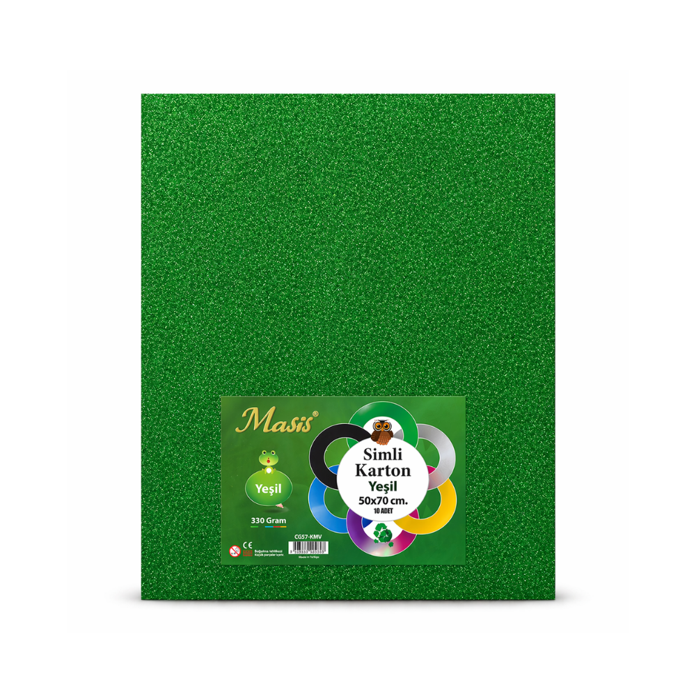 MASİS 50X70 YEŞİL SİMLİ KARTON 330 GR 10 LU