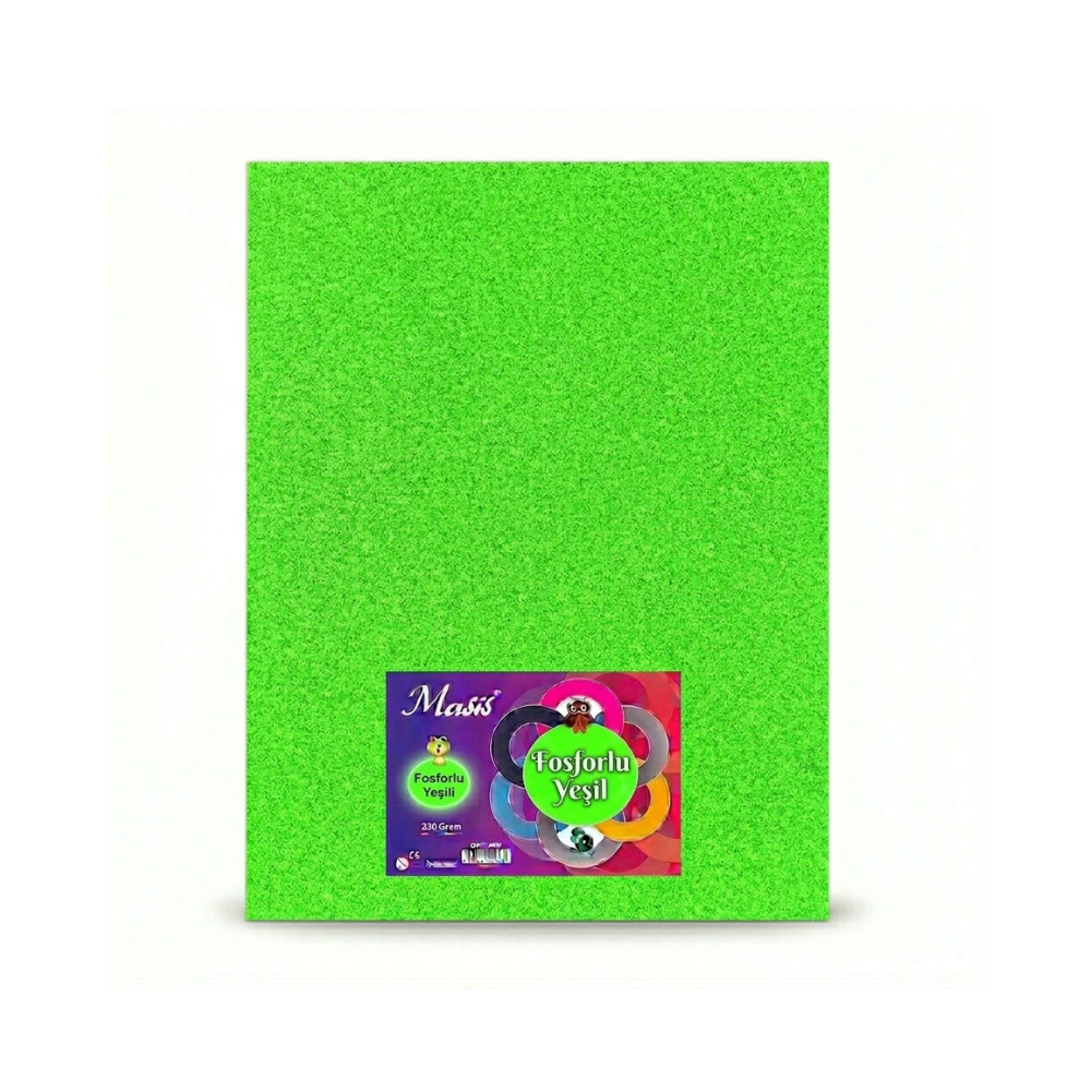 MASİS 50X70 FOSFORLU YEŞİL SİMLİ KARTON 330 GR 10 LU