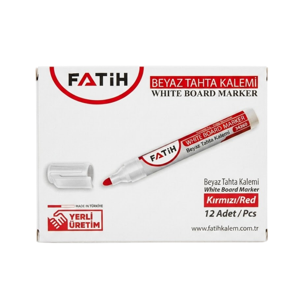FATİH TAHTA KALEMİ KIRMIZI 12 Lİ