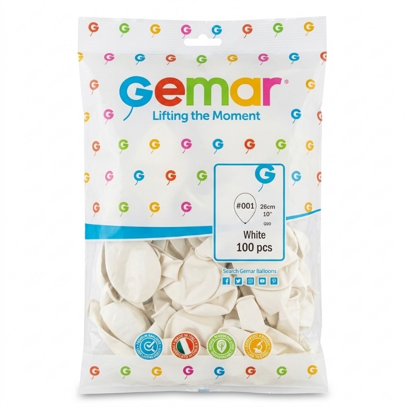 GEMMAR BEYAZ BALON 100 LÜ