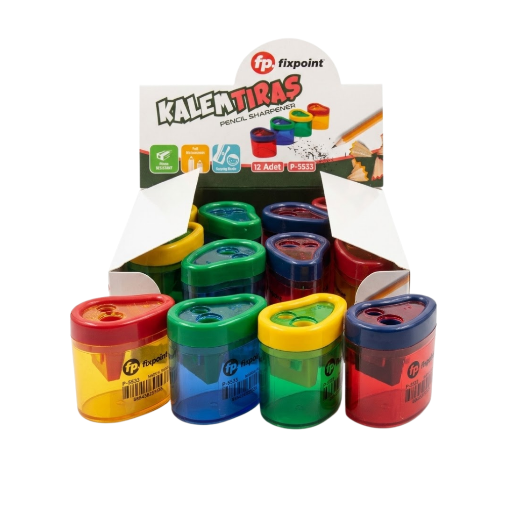 FİXPOİNT KALEMTRAŞ ÇİFTLİ NEON DAMLA 12 Lİ P-5533